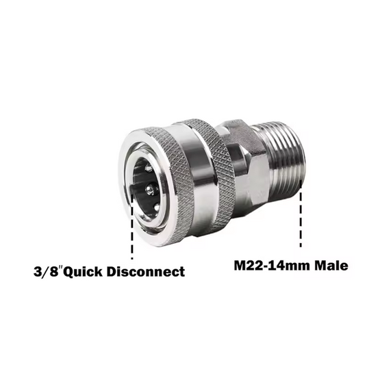 3/8 Quick Connect (V) naar M22 (M) adapter
