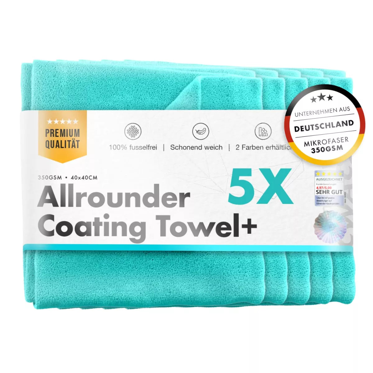 ChemicalWorkz® Allrounder Coating Towel 350 gsm 5 pack