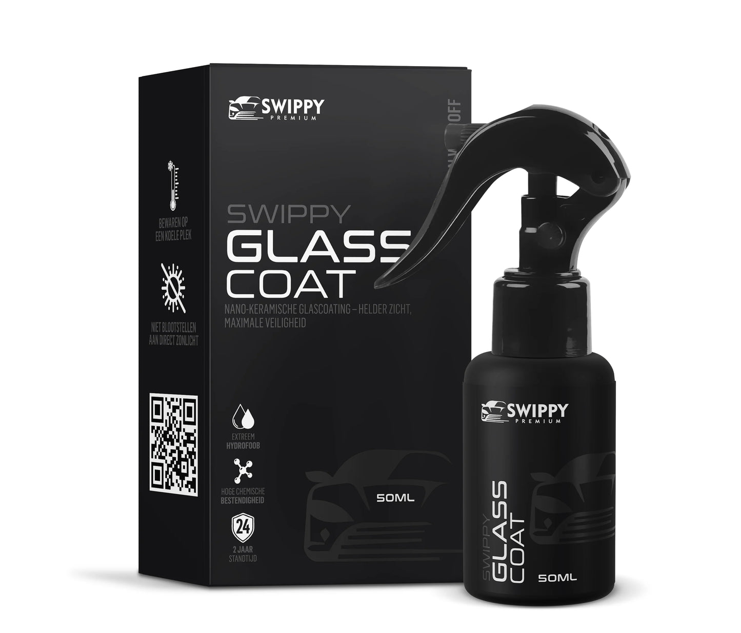 Swippy Glass Coat PFAS-vrije glascoating met sterke waterafstoting op autoruit