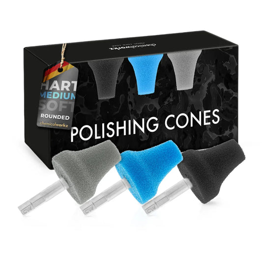 chemicalworkz polishing cones set van 3 rond hard medium zacht